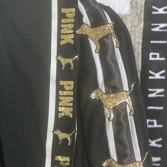 PINK Victoria Secret Gold Bling Dog Hoodie and Leggings RARE HTF - Picture 5 of 6